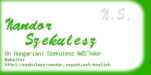 nandor szekulesz business card